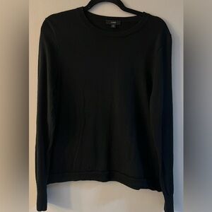 J. Crew 100% Merino Wool Black Crew Neck Sweater